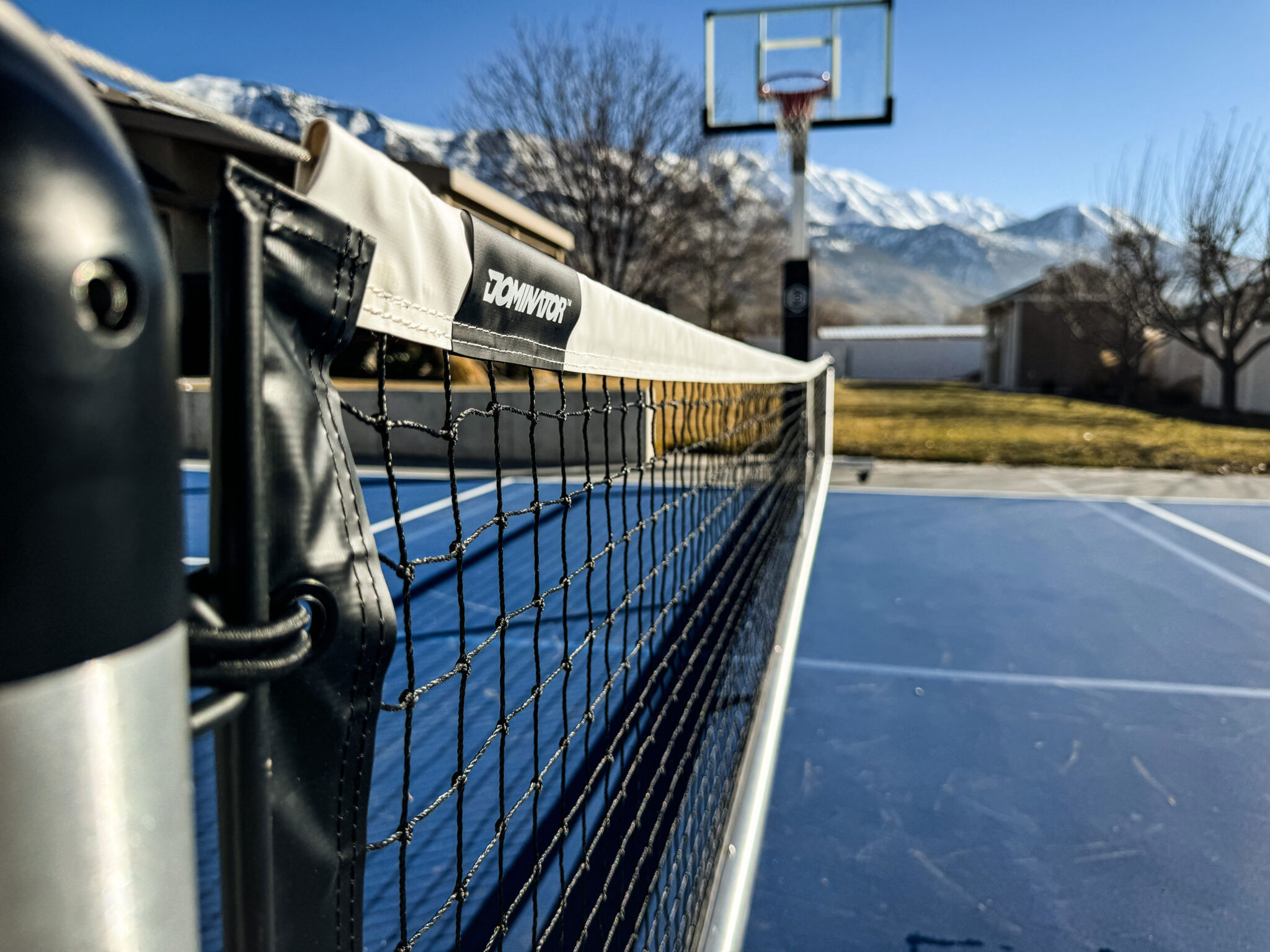 Pickleball court with Dominator nets — premium equipment installation