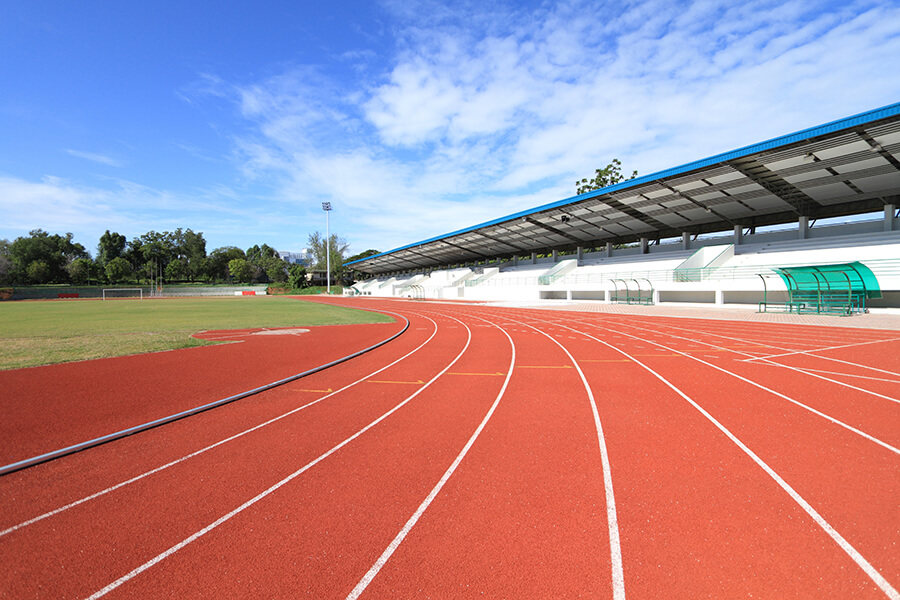 Running track with Acrytech surface coating